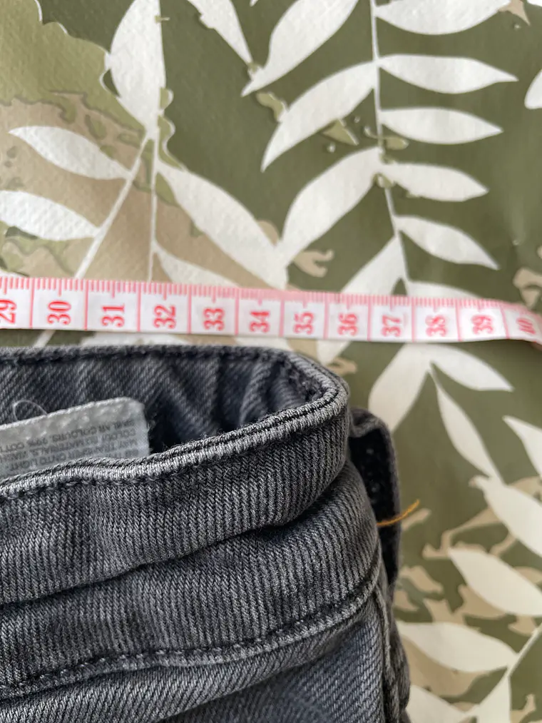 Jean Gris Vintage Slim Talla XS 34/36 Denim Retro Grunge Style 8