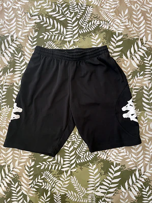 Short Deportivo Kappa M Negro Logo Bandas Jogger Retro Sport