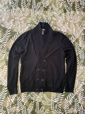 Cardigan H&M L Negro Doble Botonadura Knitwear Elegante