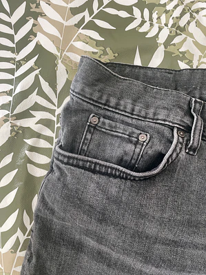 Short Vaquero H&M M Talla 31 Gris Oscuro Slim Fit Denim Retro