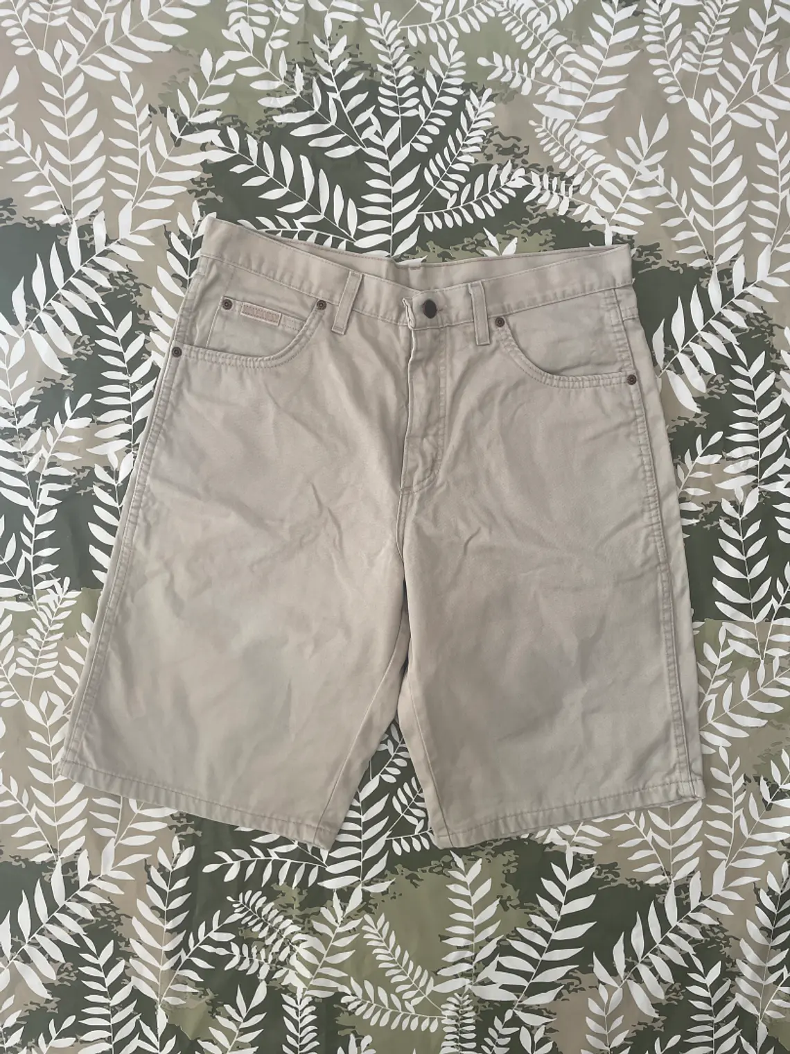 Short Wrangler M/L Talla 32 Beige Off-White Denim Retro Heritage 1
