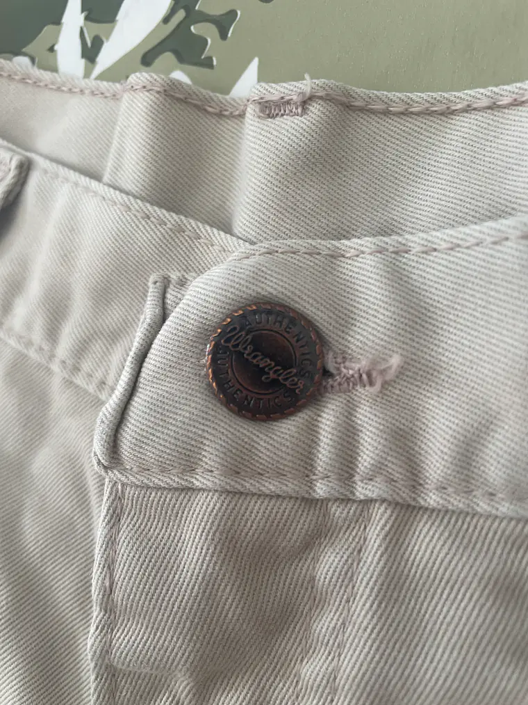 Short Wrangler M/L Talla 32 Beige Off-White Denim Retro Heritage 6
