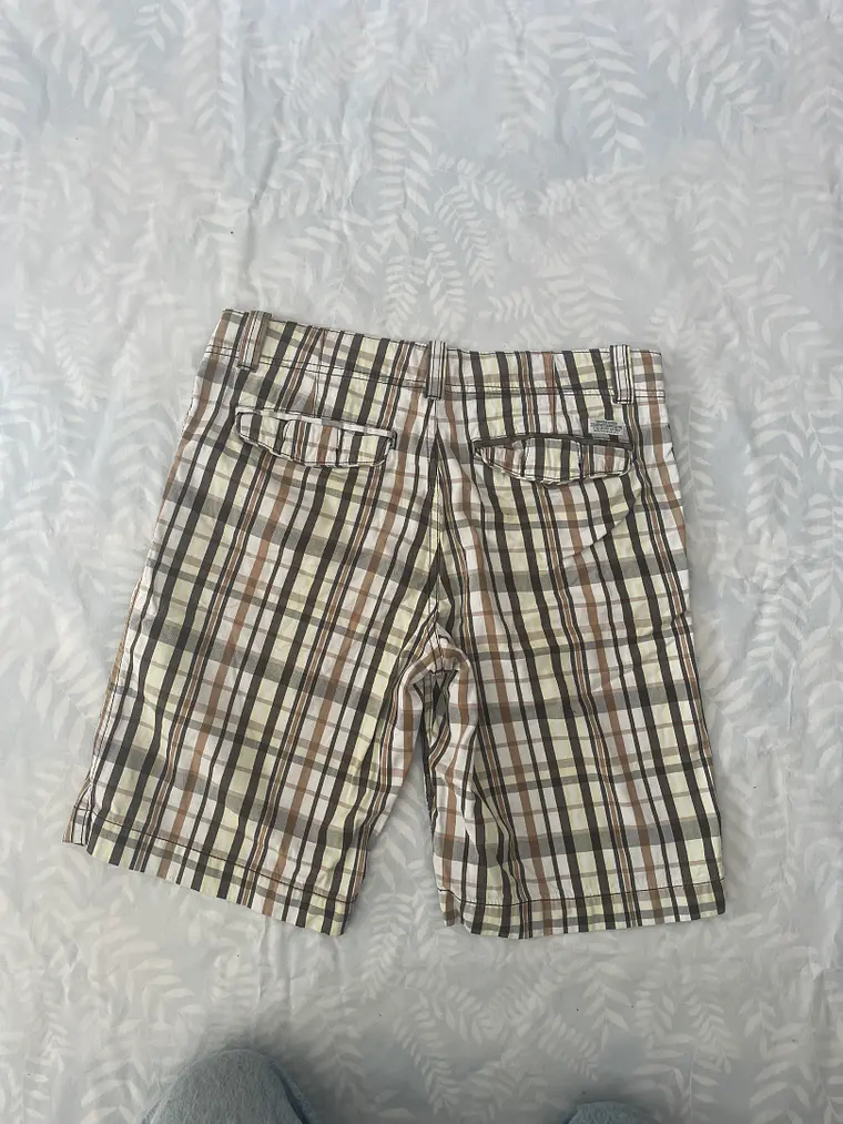 Short L.O.G.G. M Talla 32 Cuadros Verde Marrón Retro Casual 3
