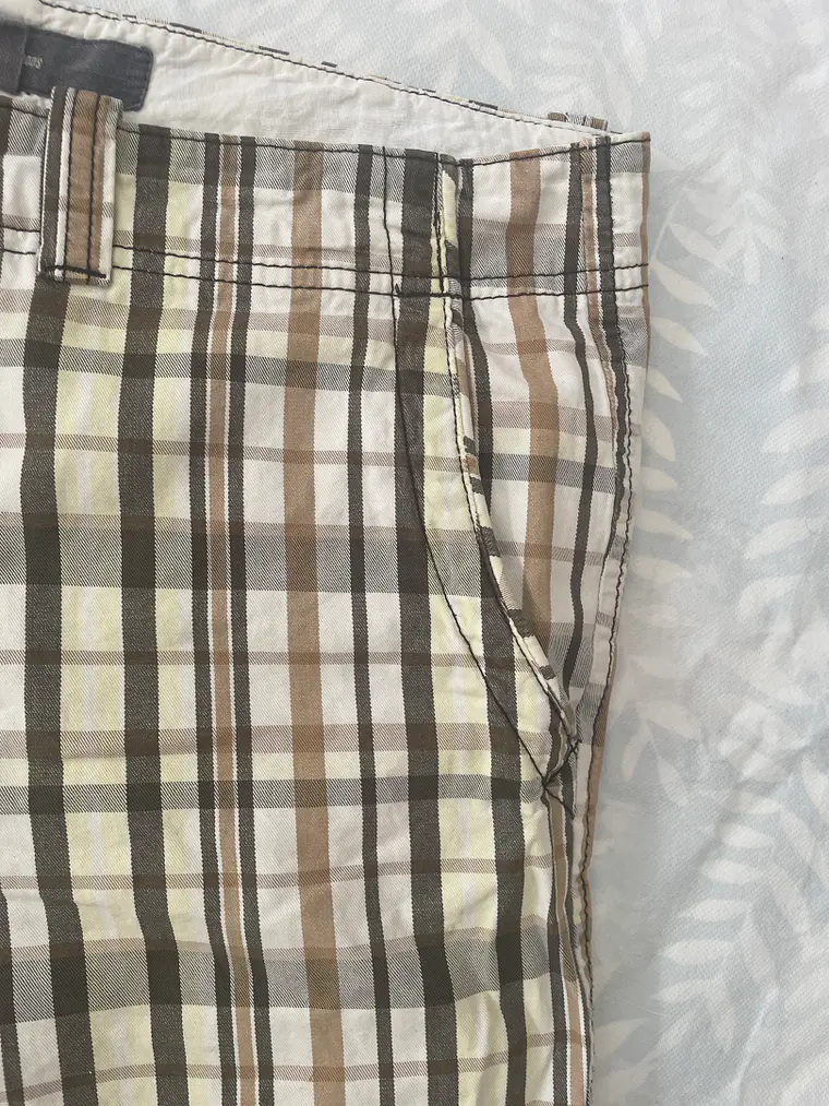 Short L.O.G.G. M Talla 32 Cuadros Verde Marrón Retro Casual 7