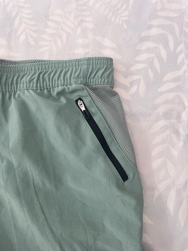 Short Decathlon S/M Turquesa Running Deporte Bolsillos Cierre 2
