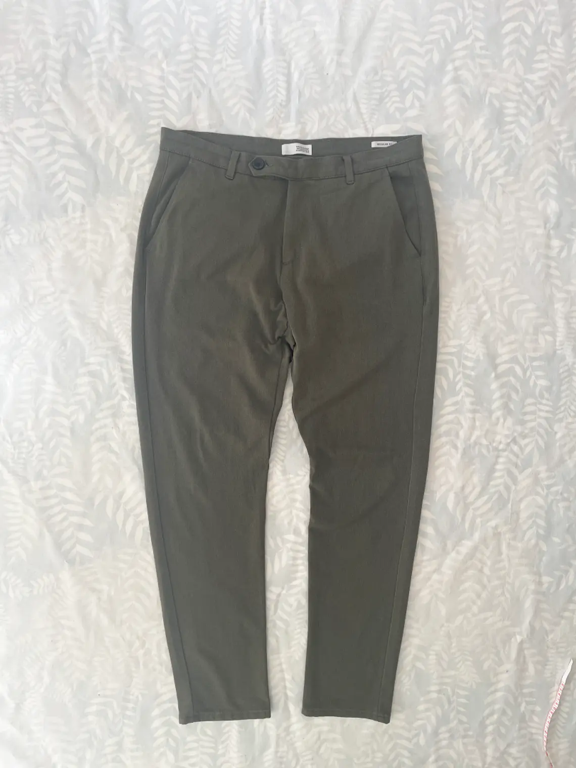 Pantalón Chino !SOLID XL Verde Marronado 34/32 Sastrería Casual 1