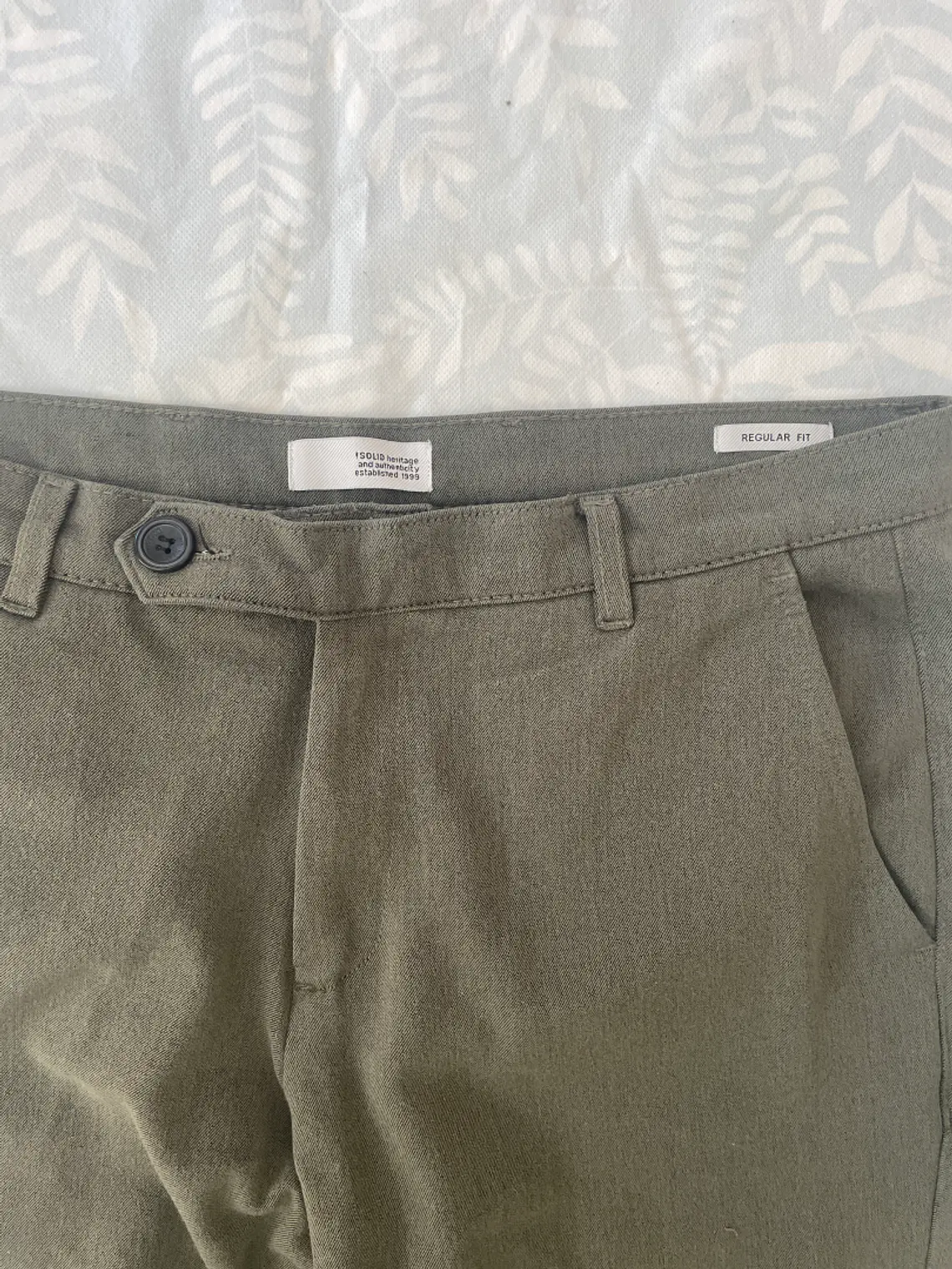 Pantalón Chino !SOLID XL Verde Marronado 34/32 Sastrería Casual 9