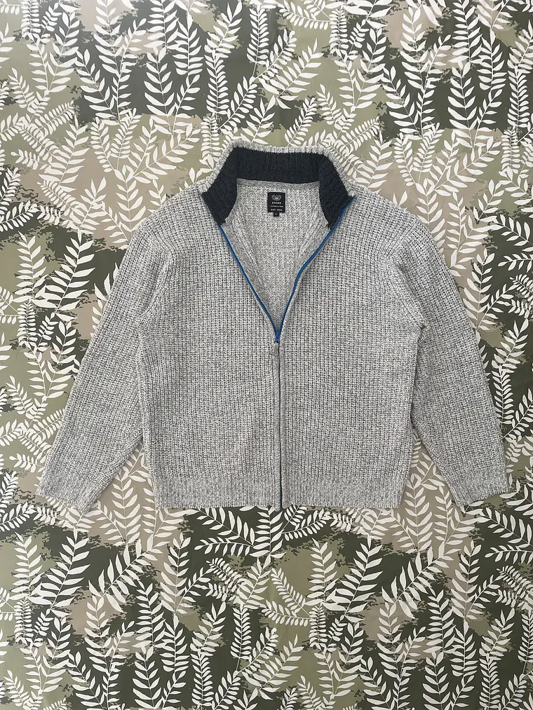 Chaqueta Punto Jacks XL Gris Cremallera Zip Est. 1993 Retro 1