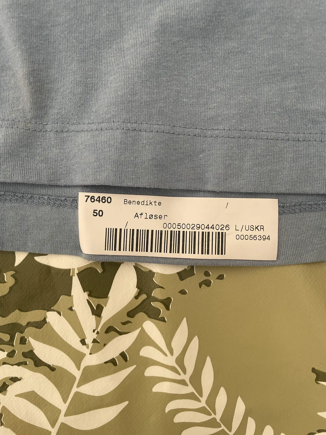 Camiseta Celeste L OK Fonden Dinamarca Barcode Y2K Industrial 4