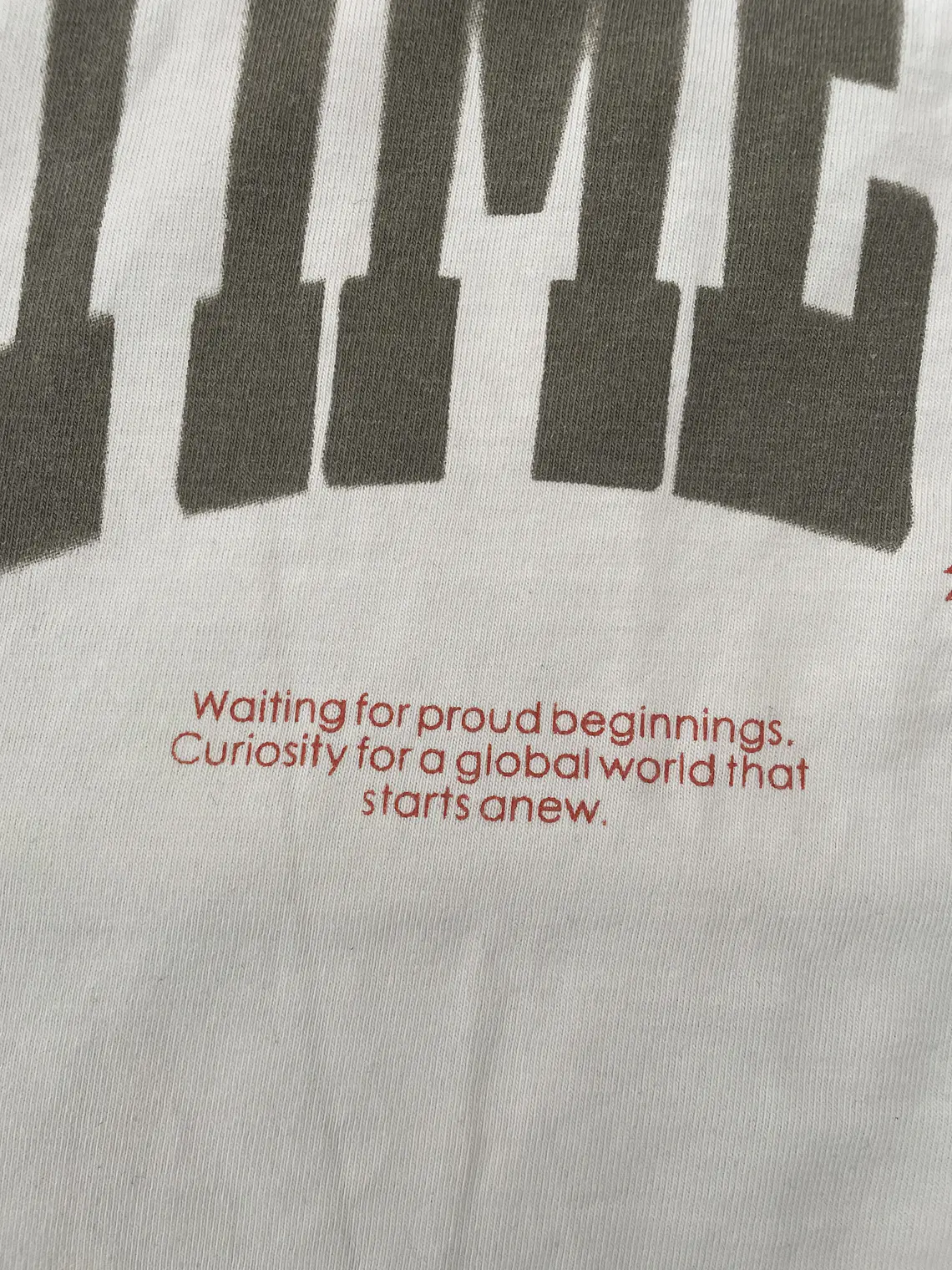 Camiseta Manga Larga H&M M Relaxed Any Time Soon White Tee 3