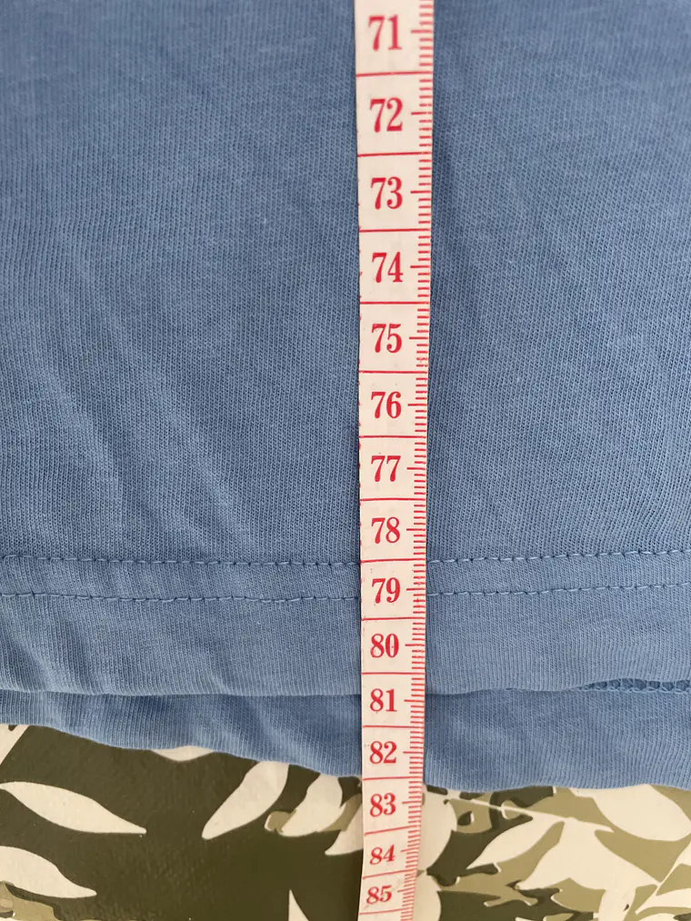 Camiseta Celeste H&M L Longline Extra Larga 81cm Tall Fit 4