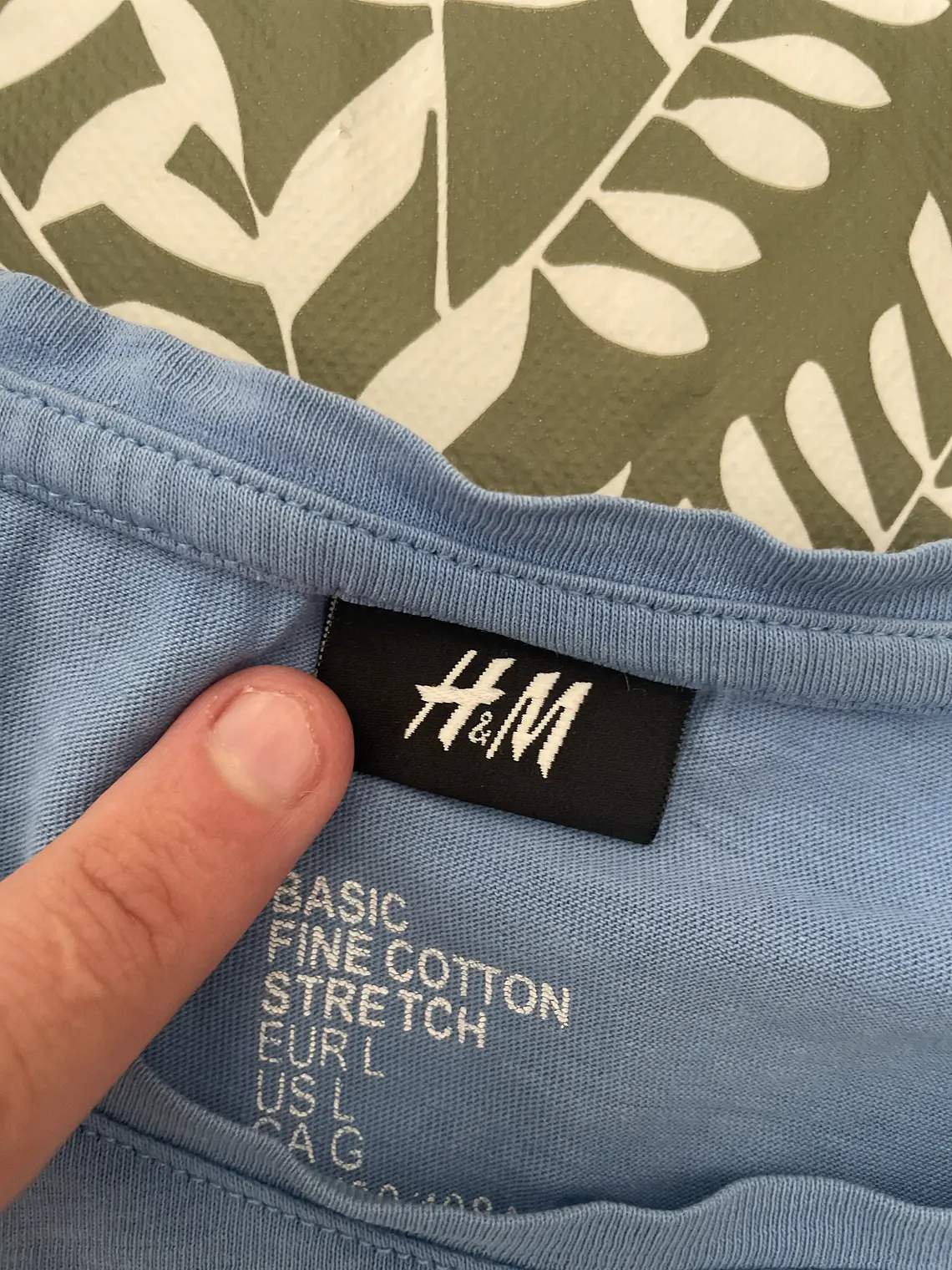 Camiseta Celeste H&M L Longline Extra Larga 81cm Tall Fit 2