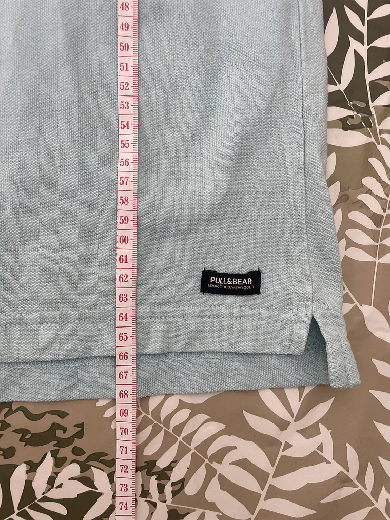 Polo Pull & Bear M Celeste Claro Turquesa Casual Summer 4