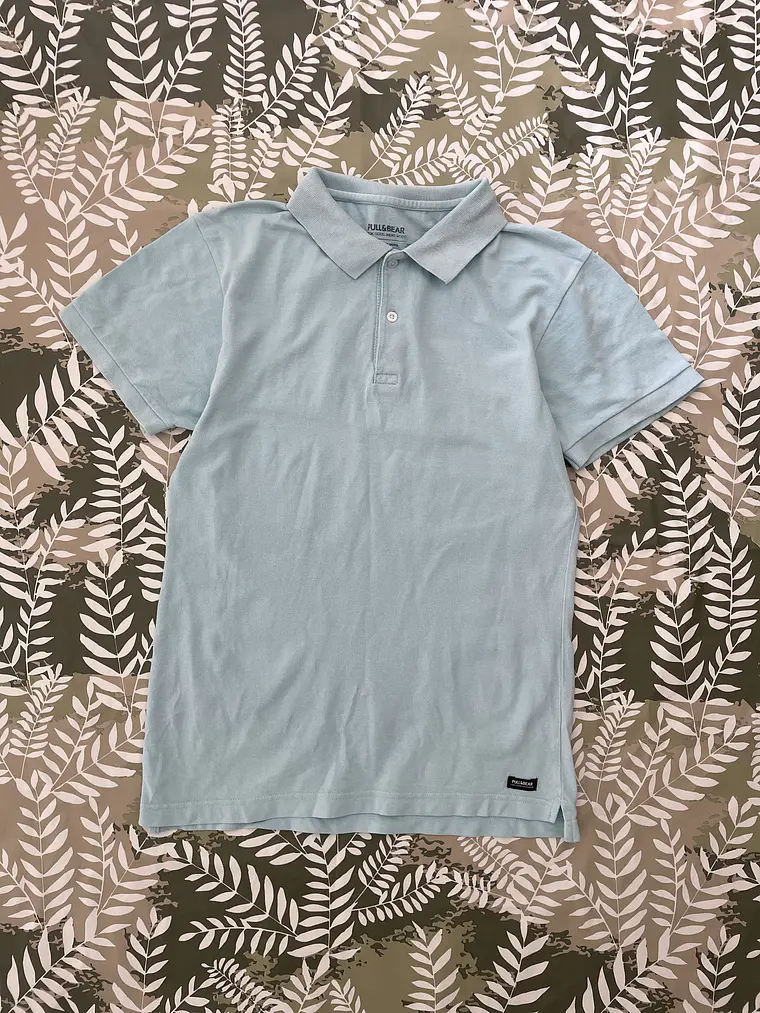 Polo Pull & Bear M Celeste Claro Turquesa Casual Summer 1