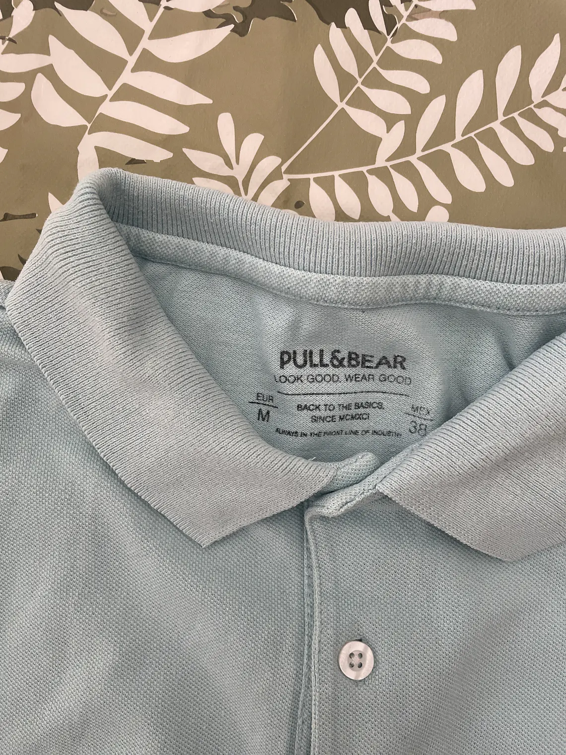 Polo Pull & Bear M Celeste Claro Turquesa Casual Summer 2
