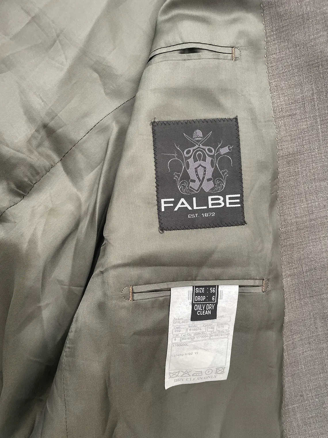 Americana Gris Oscuro Falbe 2XL Talla 56 Blazer Formal Business 5