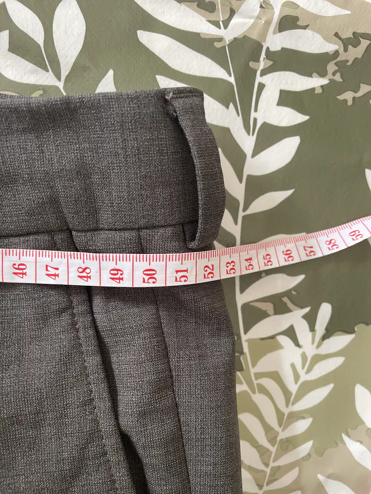 Pantalón Sastre 3XL 56 Marrón Grisáceo 100% Wool Lana Lujo 10