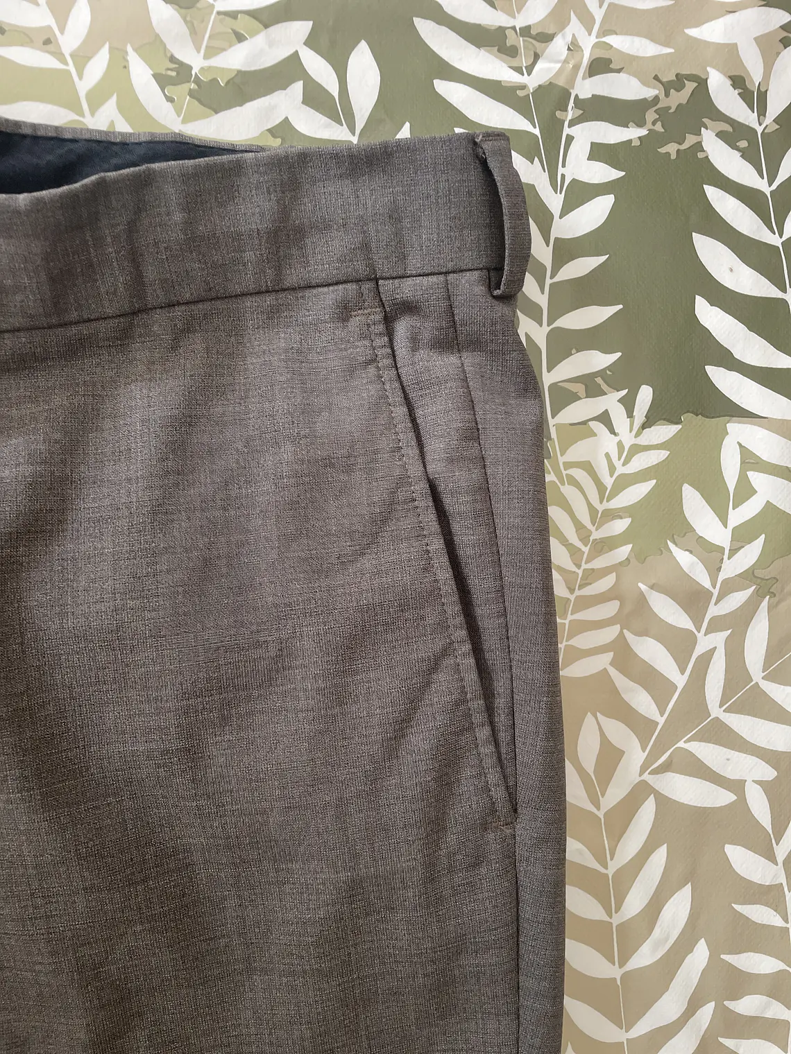 Pantalón Sastre 3XL 56 Marrón Grisáceo 100% Wool Lana Lujo 2