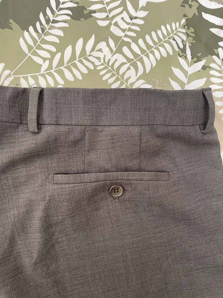 Pantalón Sastre 3XL 56 Marrón Grisáceo 100% Wool Lana Lujo 5
