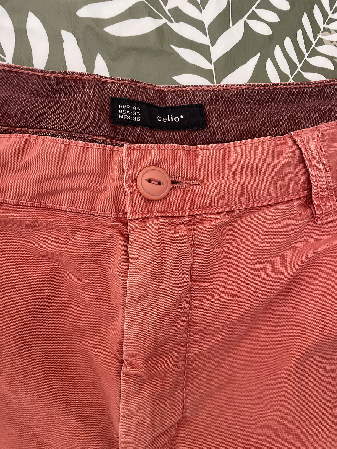 Short Chino Celio XL Talla 46 Naranja Ladrillo Summer Casual 4