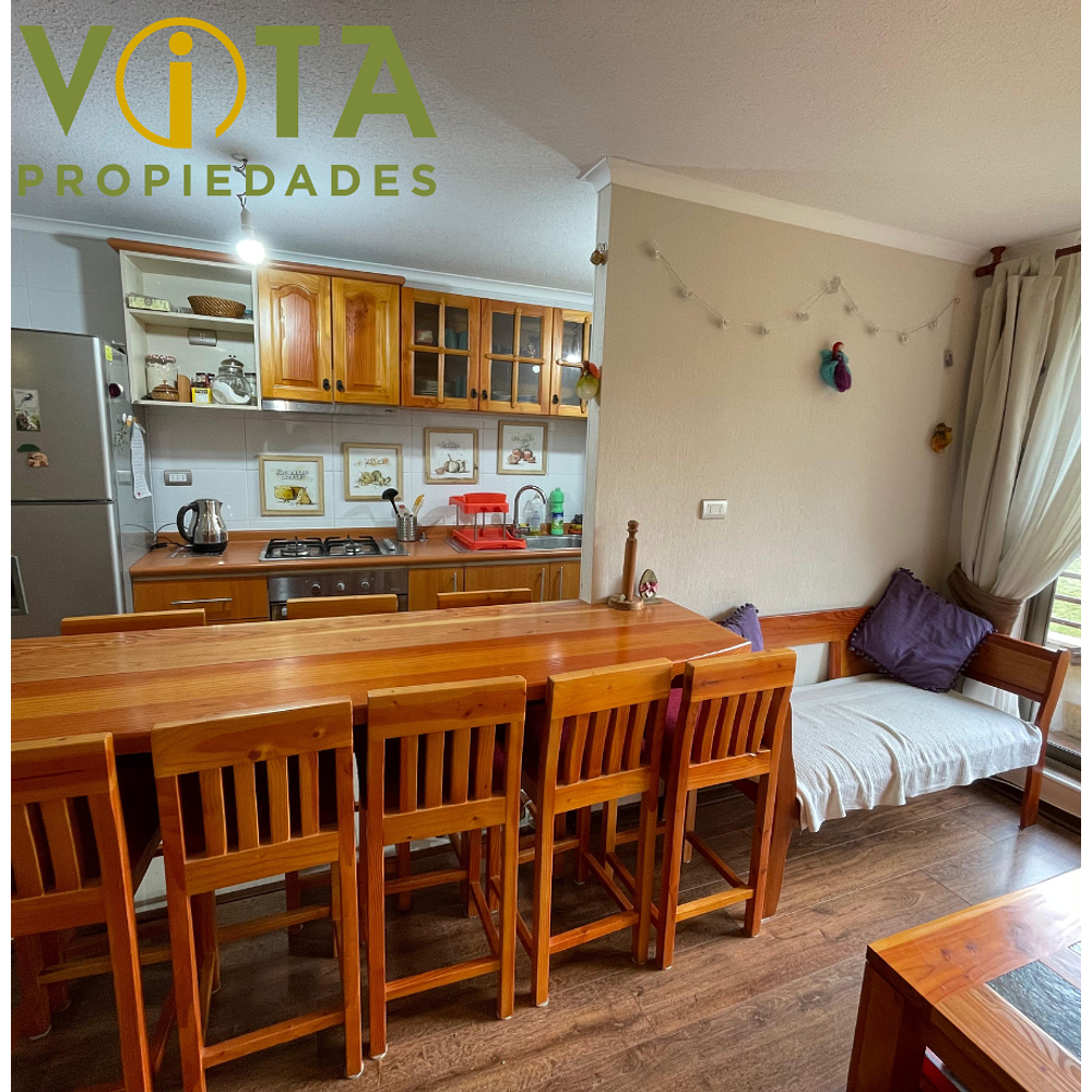 Arriendo departamento 2 dormitorios, 2 baños y balcón, Pucón 