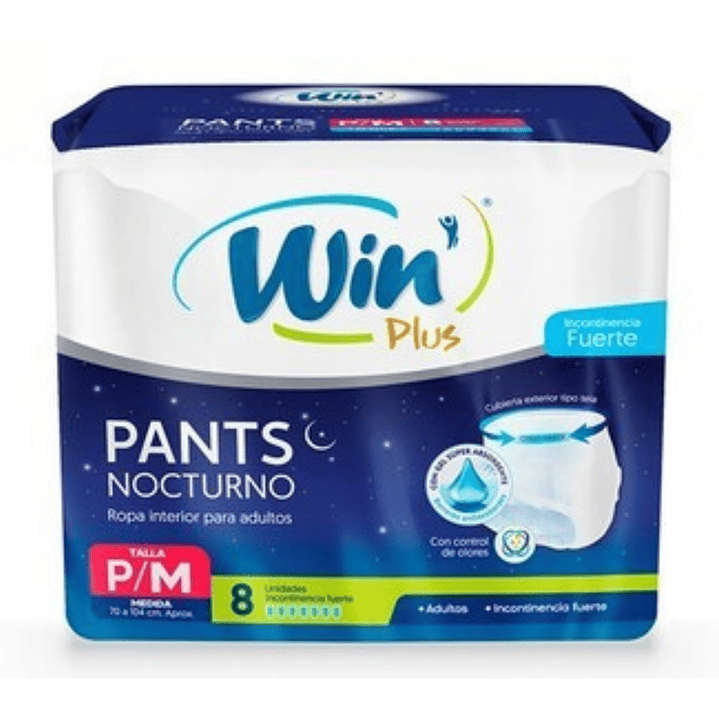 Win Plus Pants Adulto Nocturno 8 unidades | Protección toda la noche 1