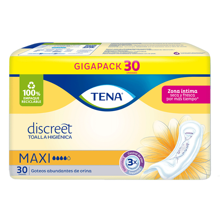 Tena Toalla Incontinencia Maxi 30 unidades | Máxima absorción  1