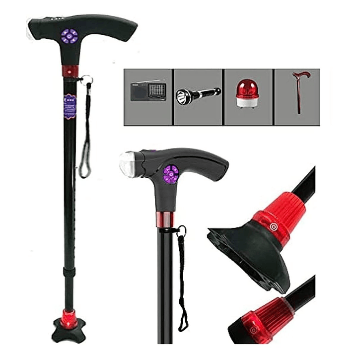Bastón Inteligente Multifunción con Alarma y Luz LED | Seguridad y Comodidad 2