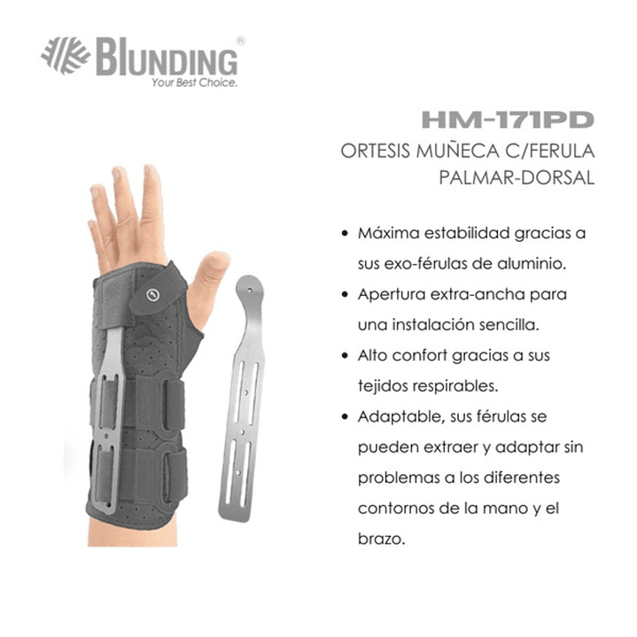 Ortesis Muñeca con Férula Palmar-Dorsal | Soporte Firme y Cómodo 4