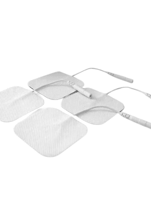 Electrodos con gel 40x40 para electroterapia TENS | Pack de 4 unidades durables