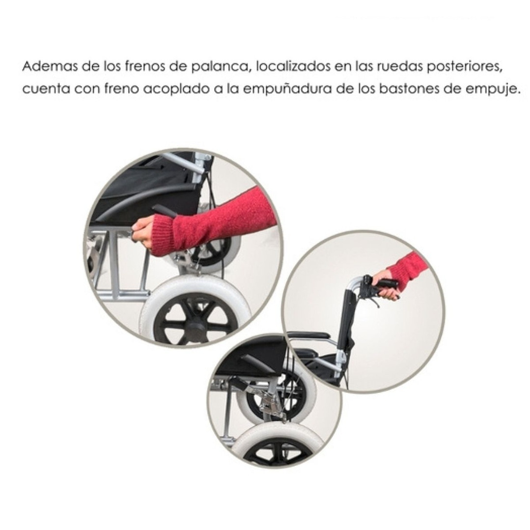 Silla de Paseo Geriátrica | Plegable, Segura y Confortable 3