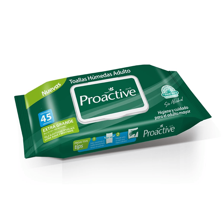 Toallas Húmedas Proactive Adulto | Cuidado Diario 1