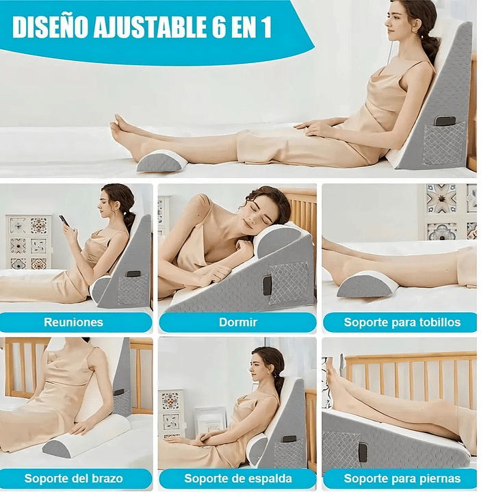 Almohada Respaldo Espuma Lumbar | Cojín Cuña Multiuso 5