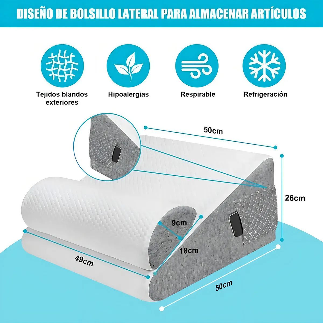 Almohada Respaldo Espuma Lumbar | Cojín Cuña Multiuso 7