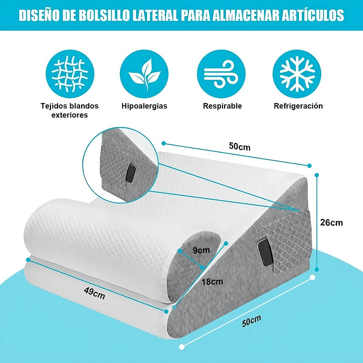 Almohada Respaldo Espuma Lumbar | Cojín Cuña Multiuso 7