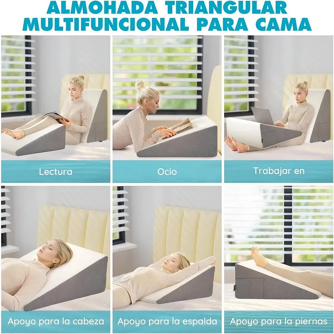 Almohada Respaldo Espuma Lumbar | Cojín Cuña Multiuso 8