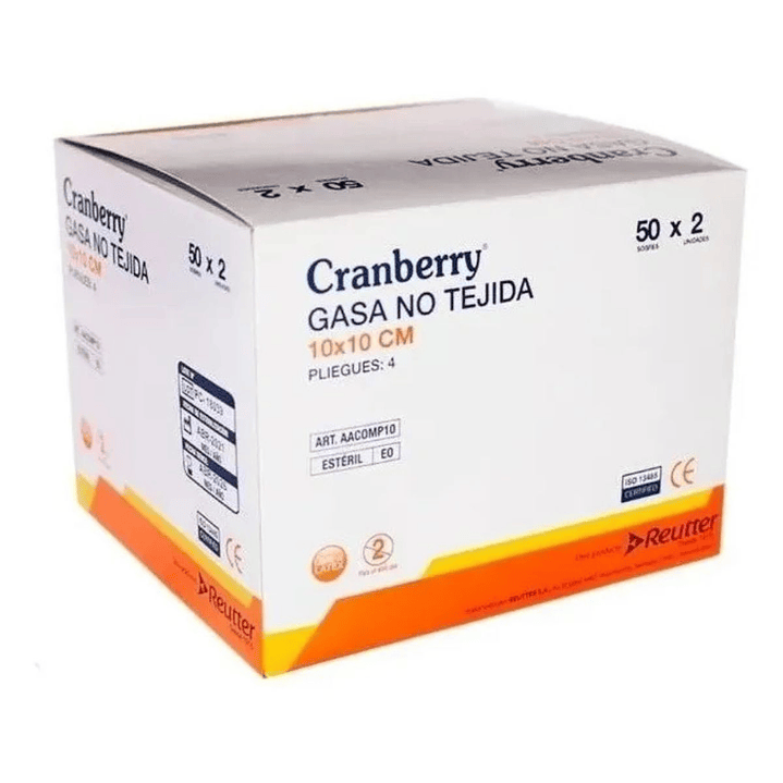 Gasa Estéril No Tejida Cranberry Caja 50 Sobres 3