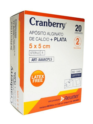 Apósito de Alginato de Calcio con Plata 5x5[cm]
