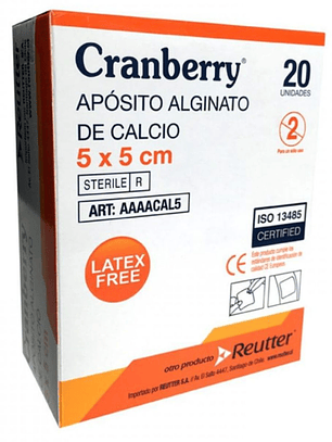 Apósito Alginato de Calcio Cranberry 5x5[cm]