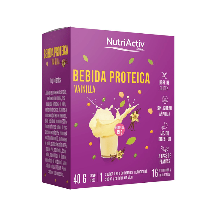 Bebida Proteica Nutriactiv Vainilla 40 g | 1 Porción. 2