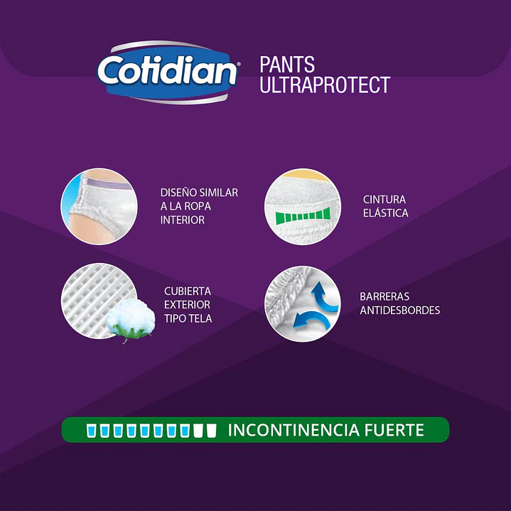 Pants Cotidian Ultraprotect 16 un. · Incontinencia Fuerte 6
