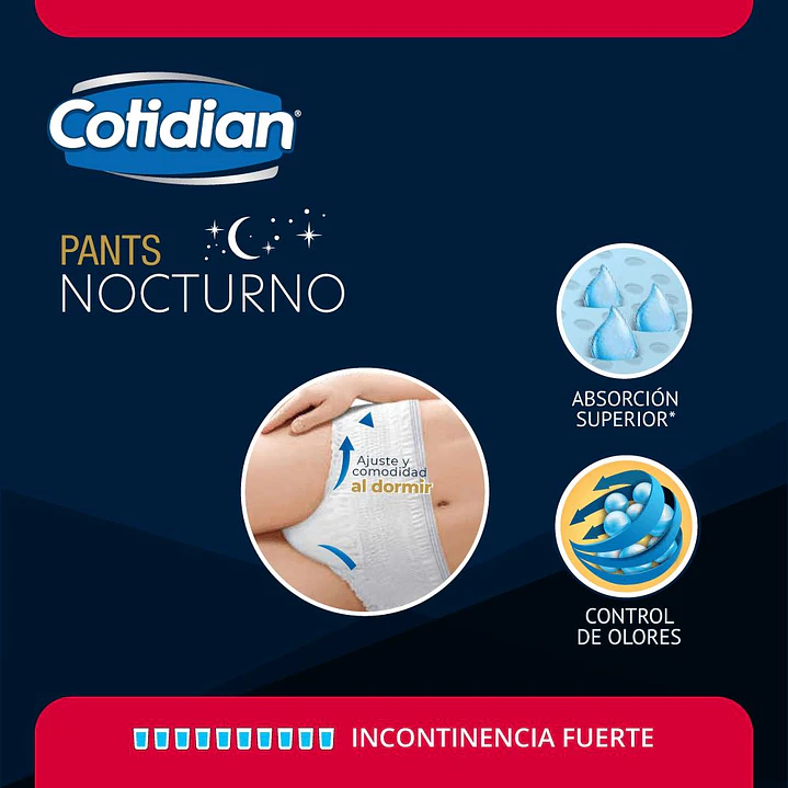 Pants Cotidian Nocturno 8 un. · Incontinencia Fuerte 5