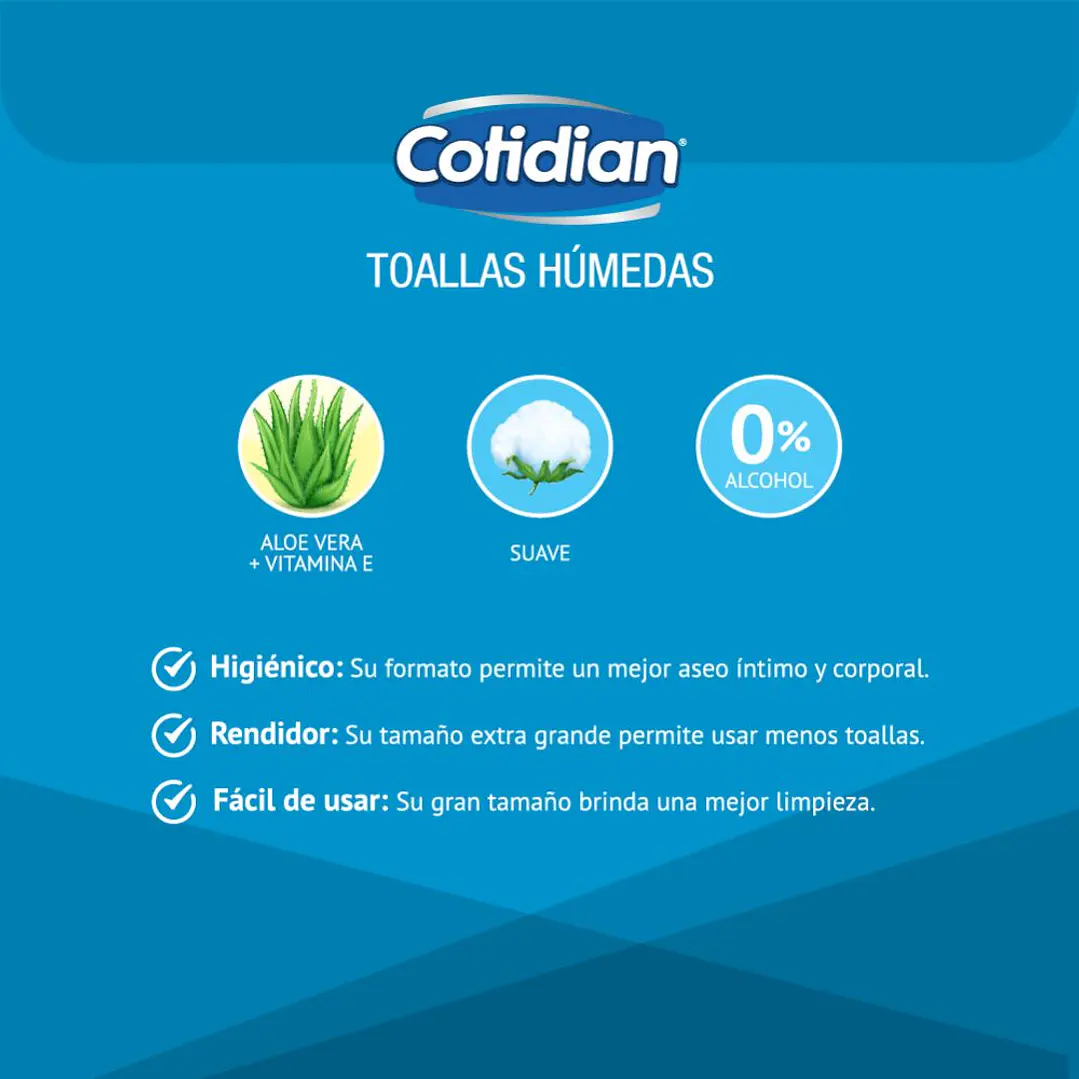 Toallas Húmedas Adulto Cotidian 60 un. 4