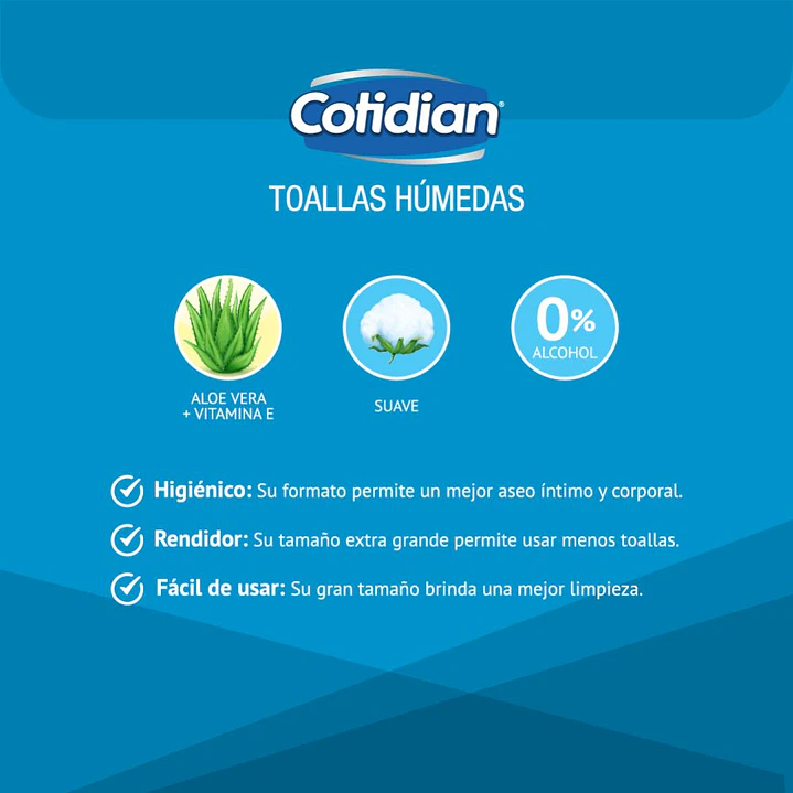 Toallas Húmedas Adulto Cotidian 60 un. 4