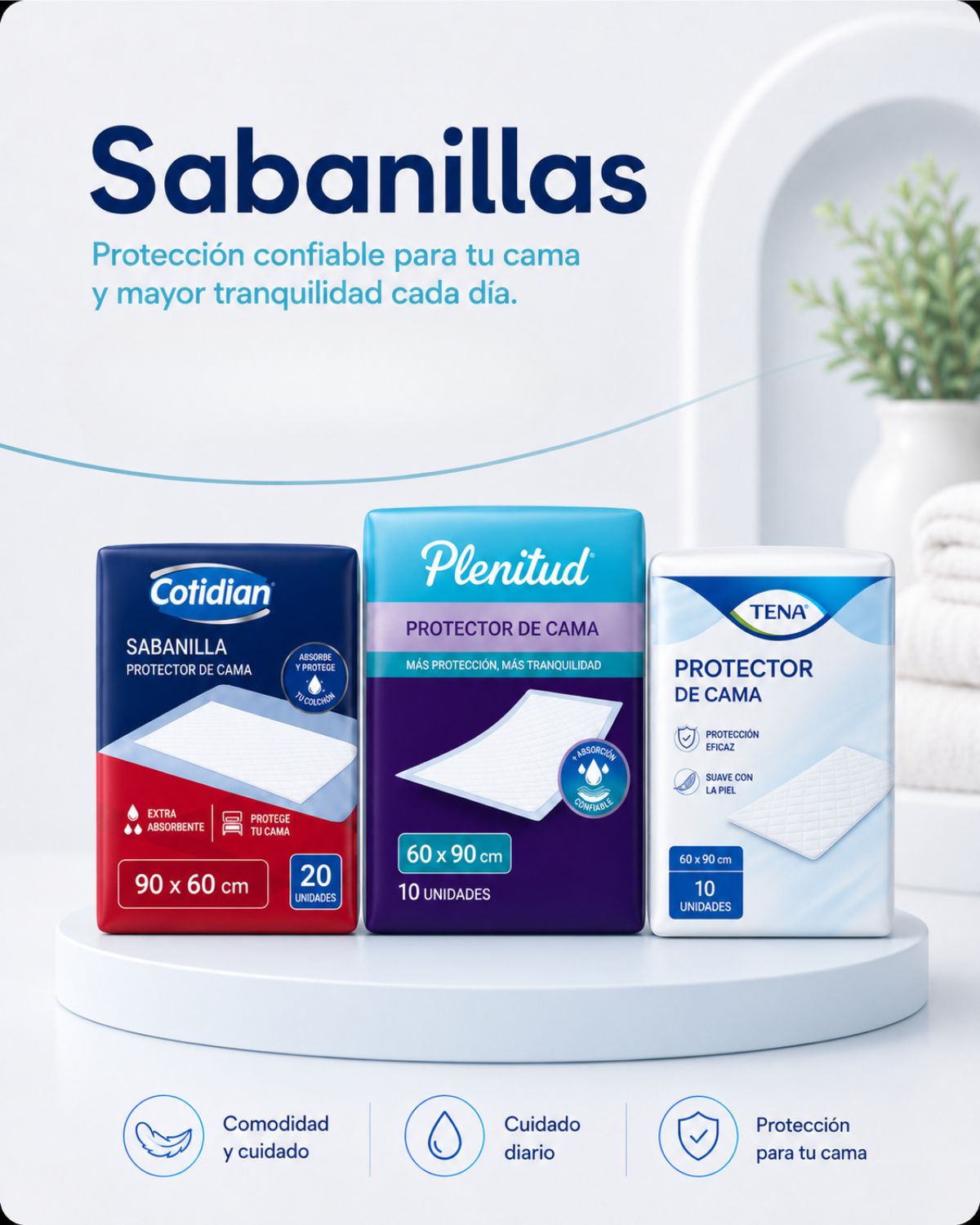 Sabanillas para cama, sillón y superficies Vital Senior
