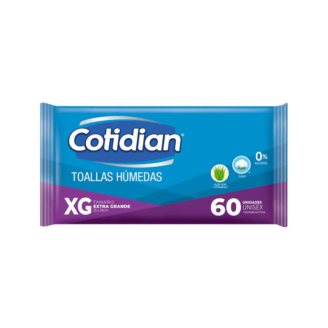 Toallas Húmedas Adulto Cotidian 60 un. 1