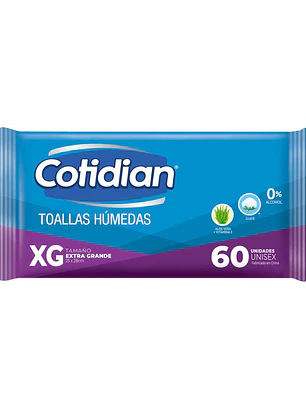 Toallas Húmedas Adulto Cotidian 60 un.