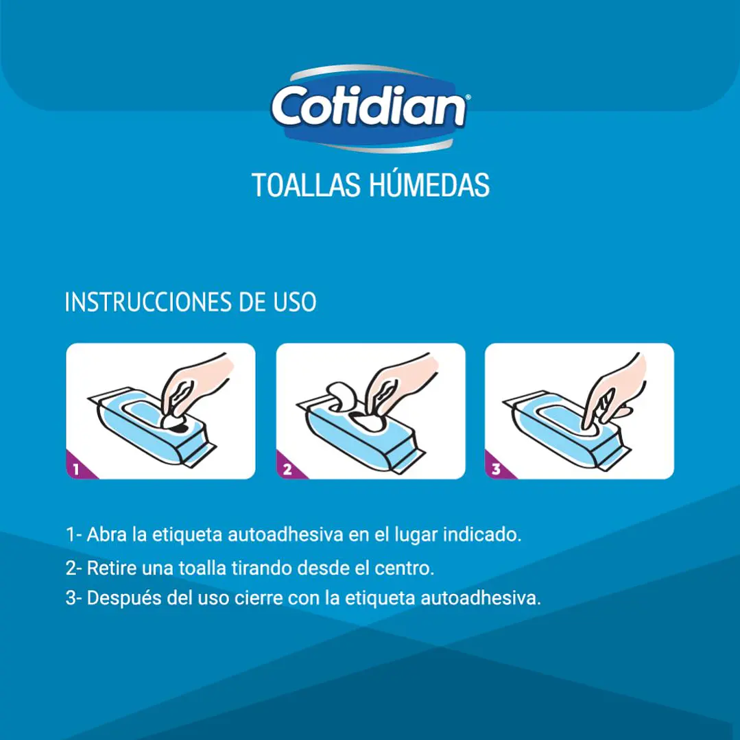 Toallas Húmedas Adulto Cotidian 60 un. 2
