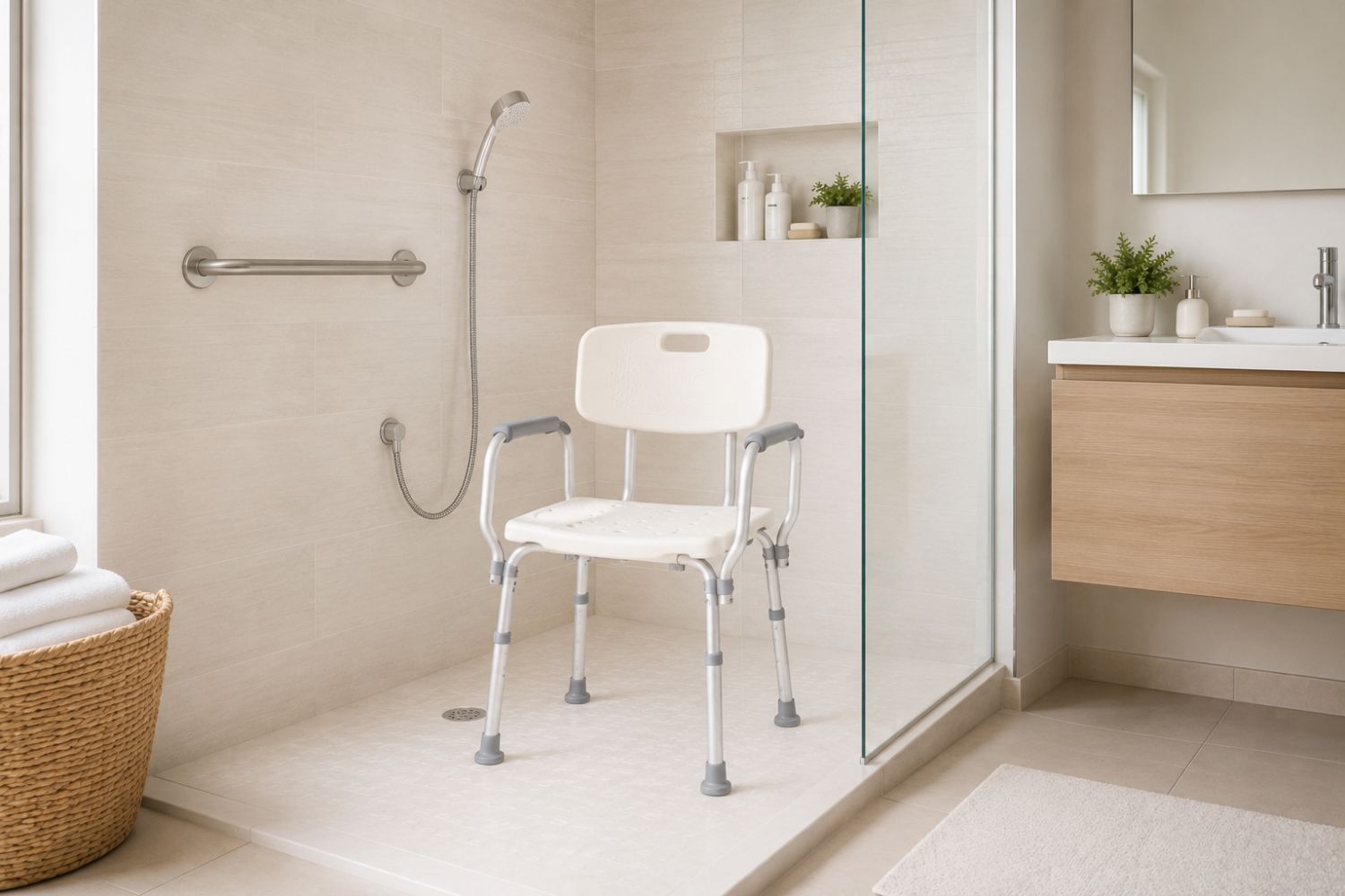 Soluciones de seguridad y apoyo para el baño