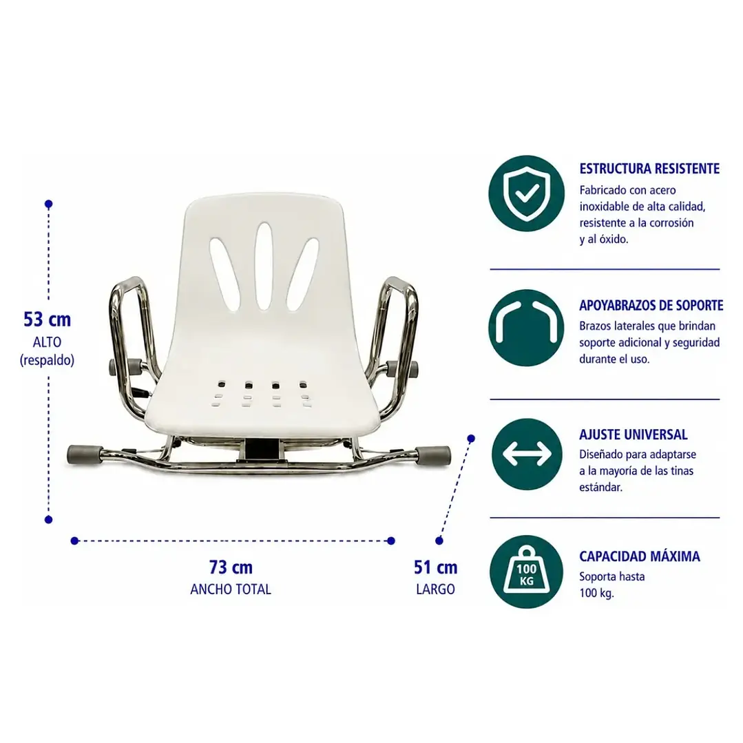 Silla Giratoria para Tina 360° | Seguridad en el Baño 2